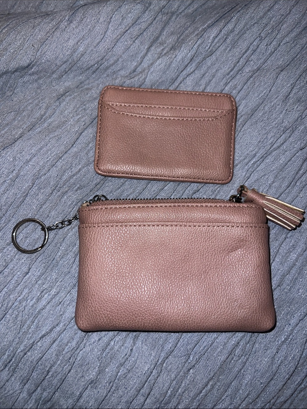 Women's Leather Cardholder & Coin Pouch Set - Pink
